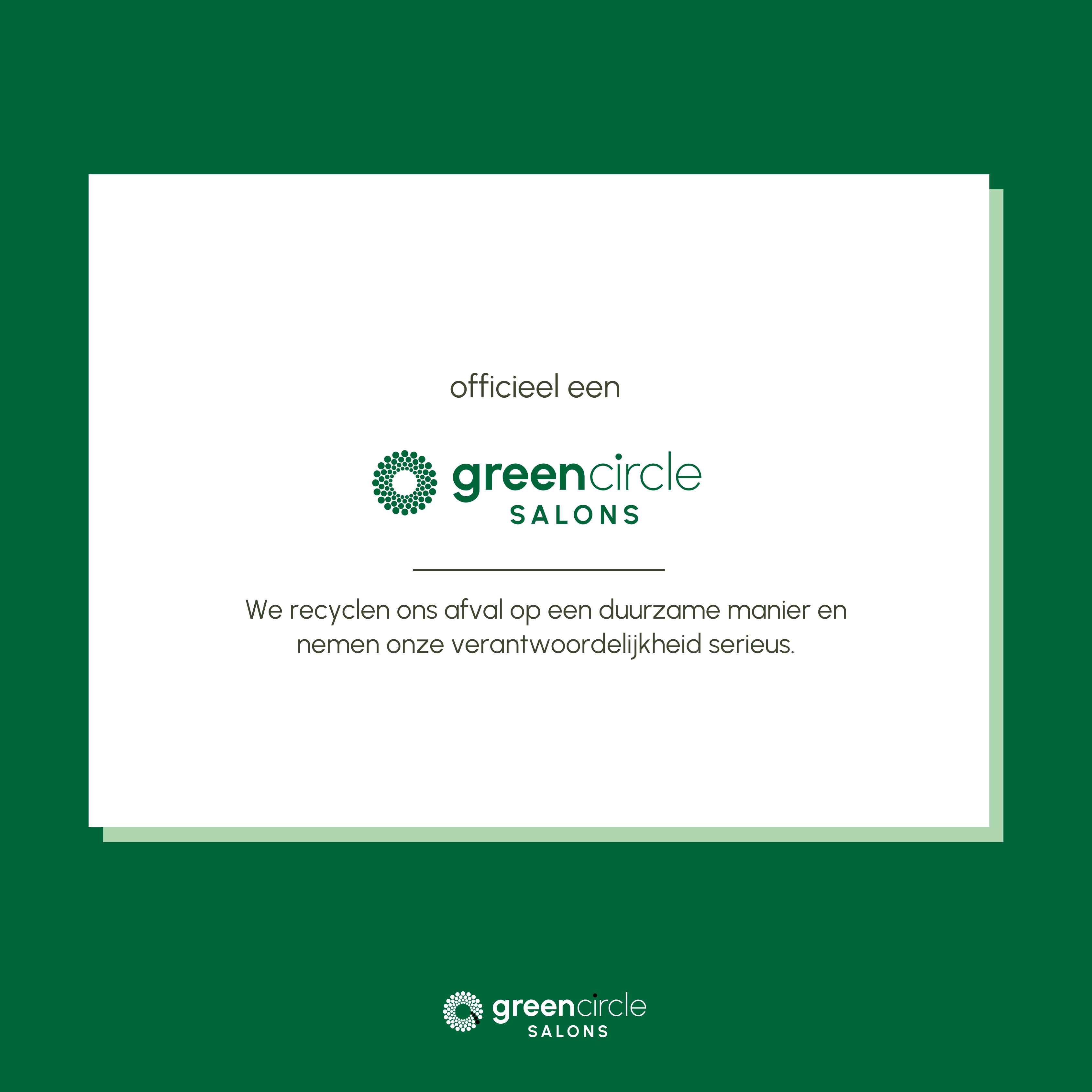 Green Circle Salon certificaat Haarstudio Wir War